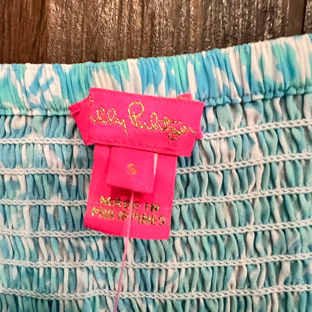 SOLD - LILLY PULITZER HANALEI MAXI SKIRT SUCCULENT BLUE SEA CUPS 🌊 - Picture 5 of 5